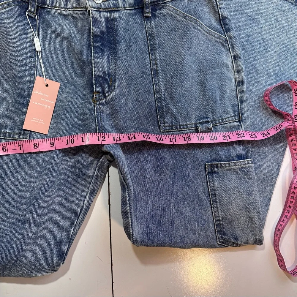 Clearance‼️Miss‎ Lola Et Clet Acid Wash MultiPocket Cotton Women’s Jeans NWT L
